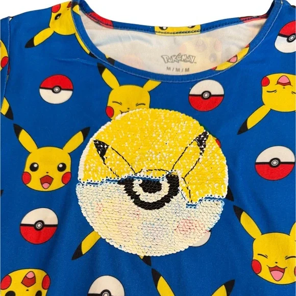 Pokemon Kids Dress in Blue with Yellow Pikachu - Picture 2 of 6